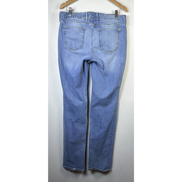 Eddie Bauer womens tall 14 curvy Straight Stretch Acid Wash Denim Blue Jeans - Picture 5 of 11